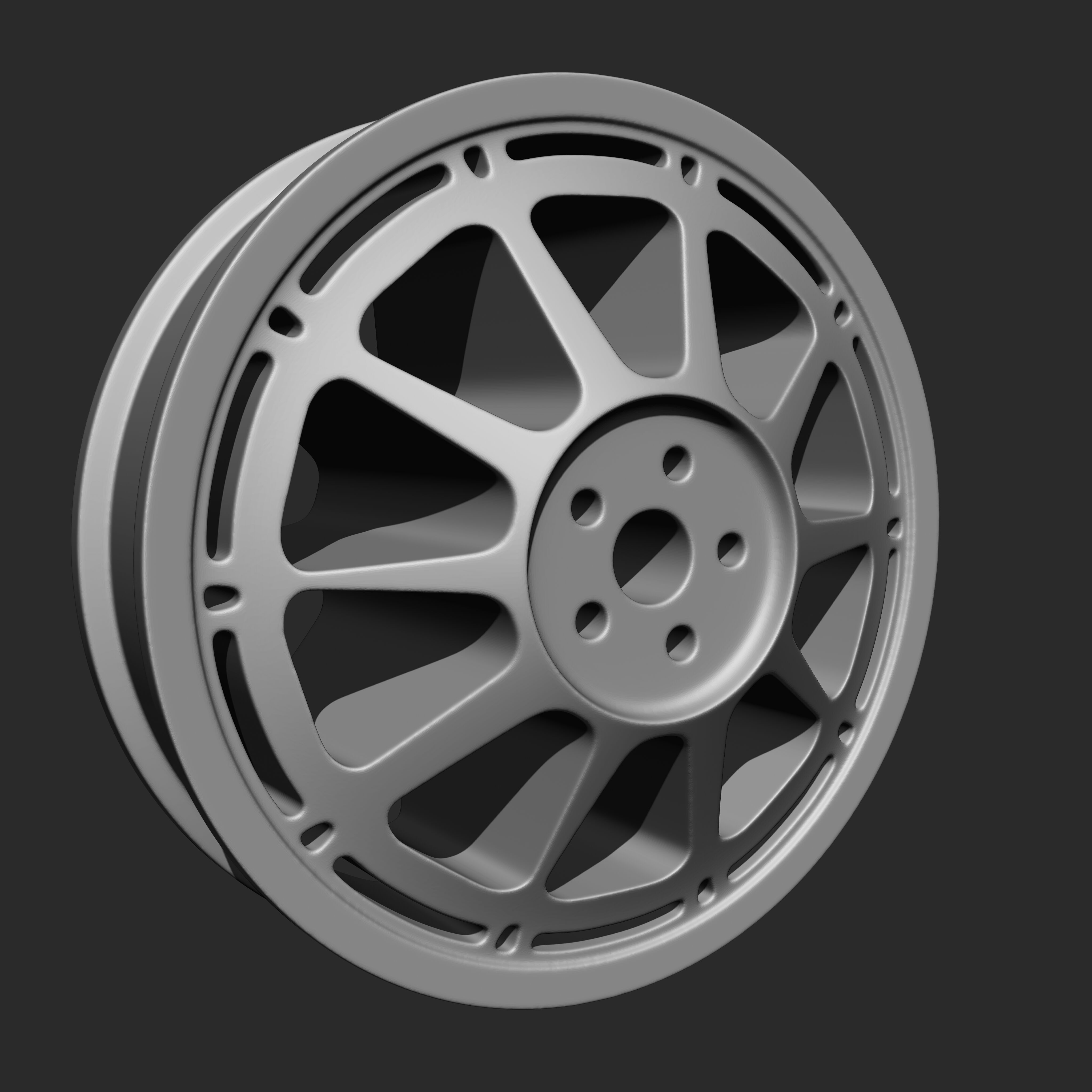 Car Alloy Wheel Highpoly Model 3D model_5