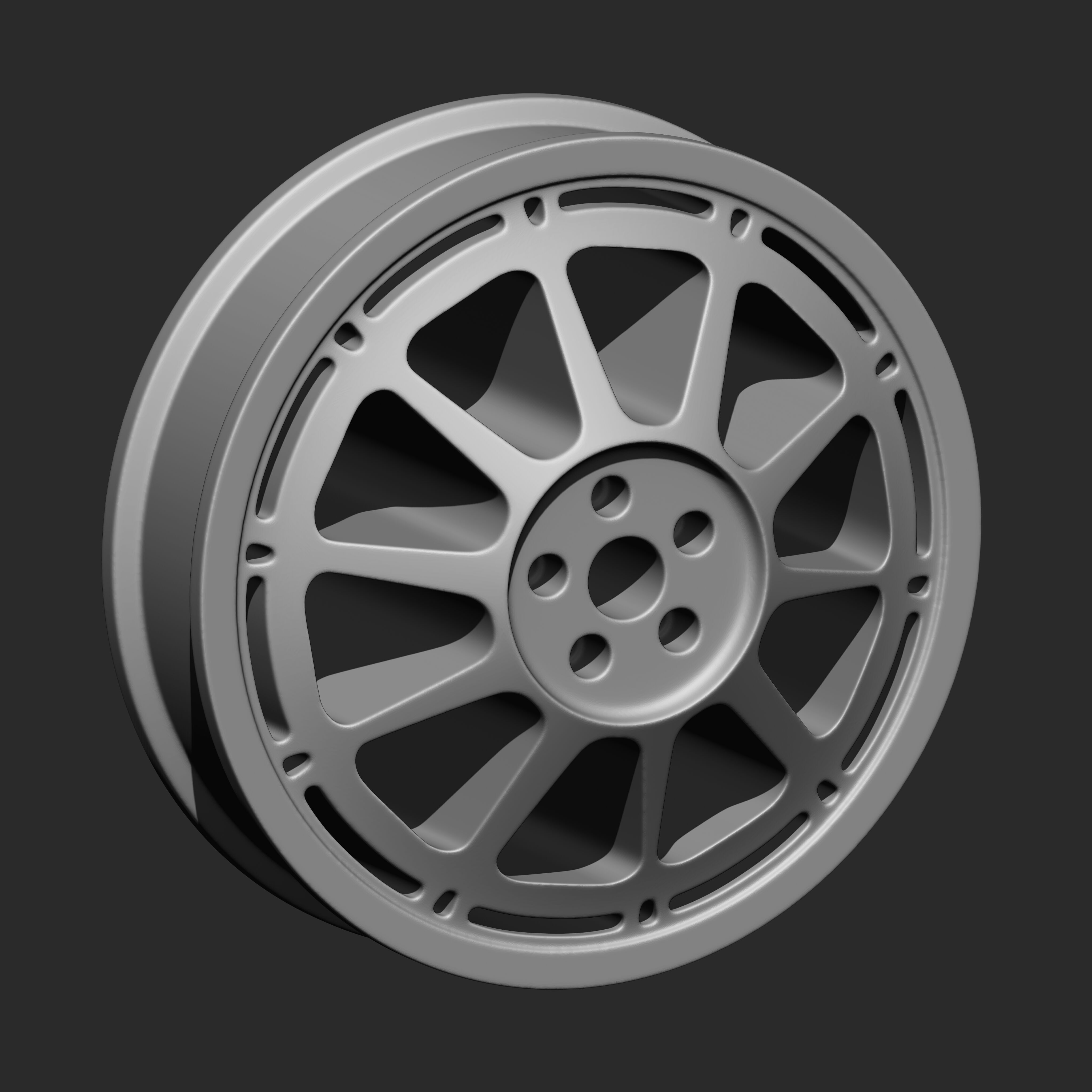 Car Alloy Wheel Highpoly Model 3D model_3