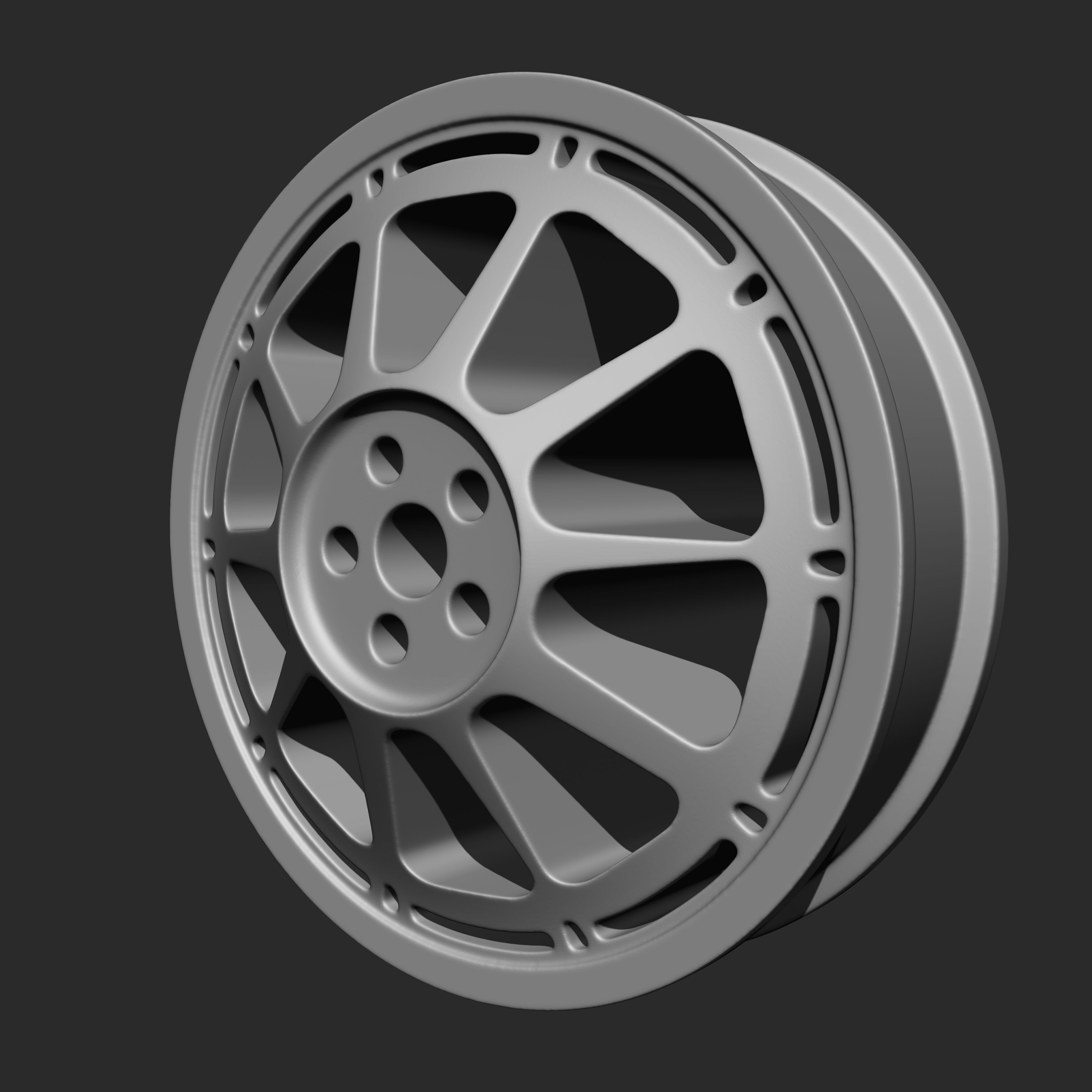 Car Alloy Wheel Highpoly Model 3D model_4