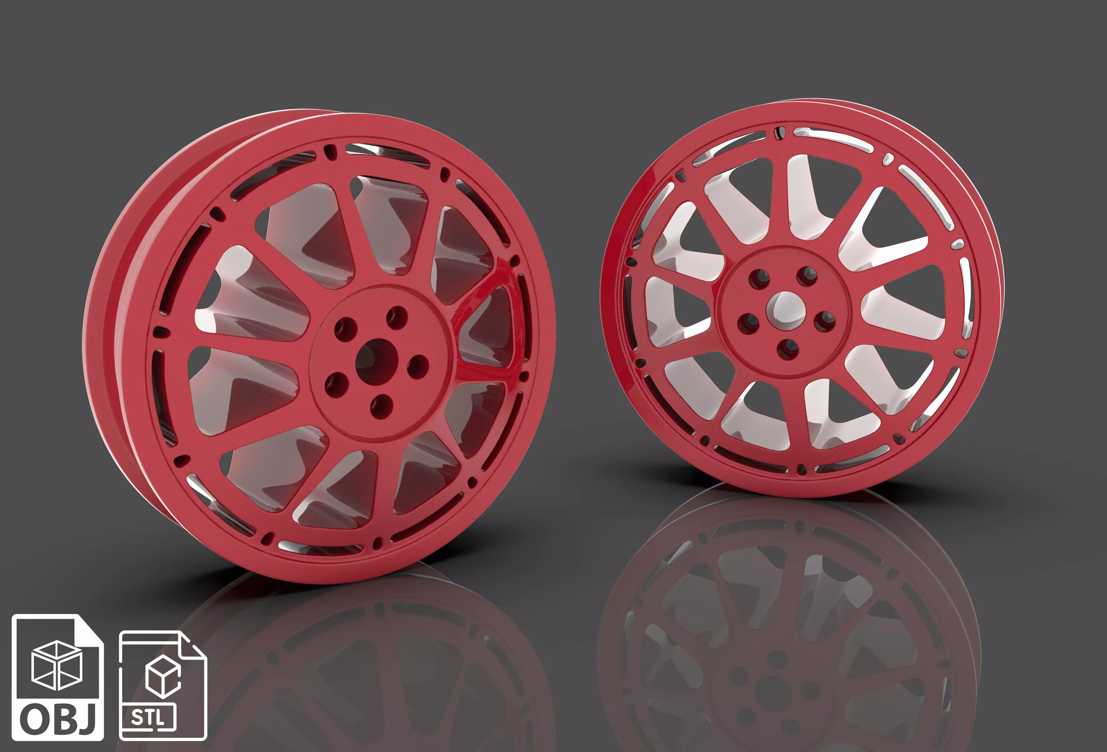 Car Alloy Wheel Highpoly Model 3D model_0
