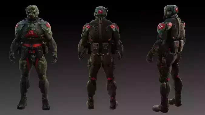 Crysis Nanosuit Ops Version3D Model High-Quality Rigged