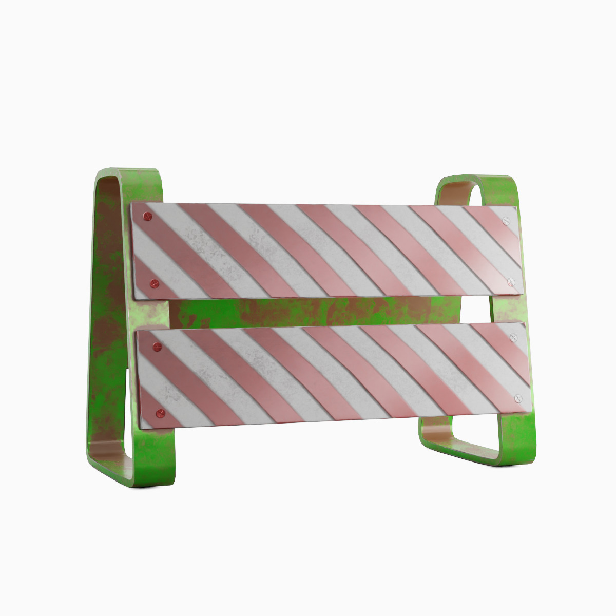 Traffic Barricade 03 Low-poly 3D model_1