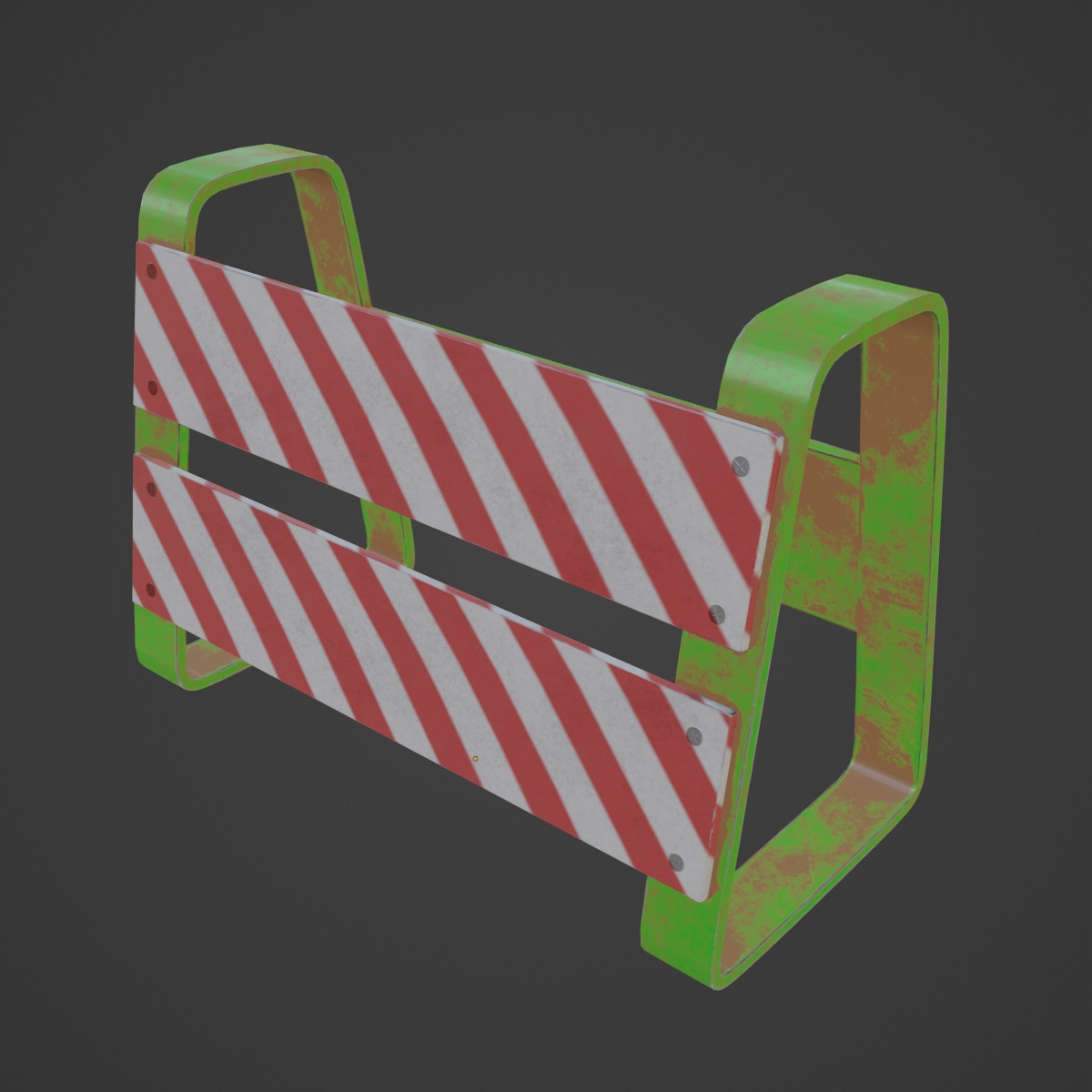 Traffic Barricade 03 Low-poly 3D model_6