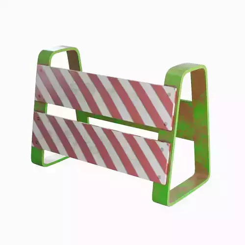 Traffic Barricade 03 Low-poly 3D model
