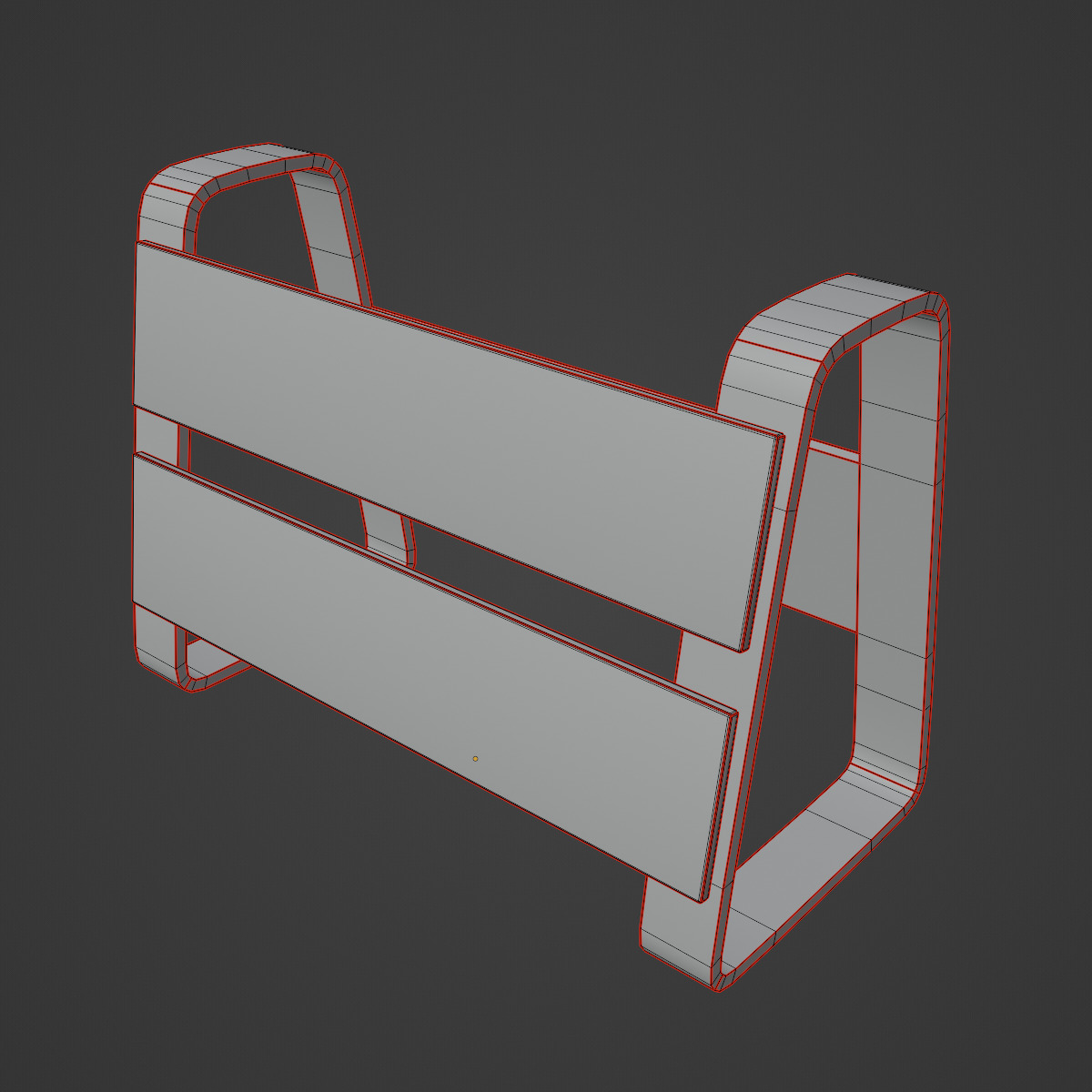 Traffic Barricade 03 Low-poly 3D model_9