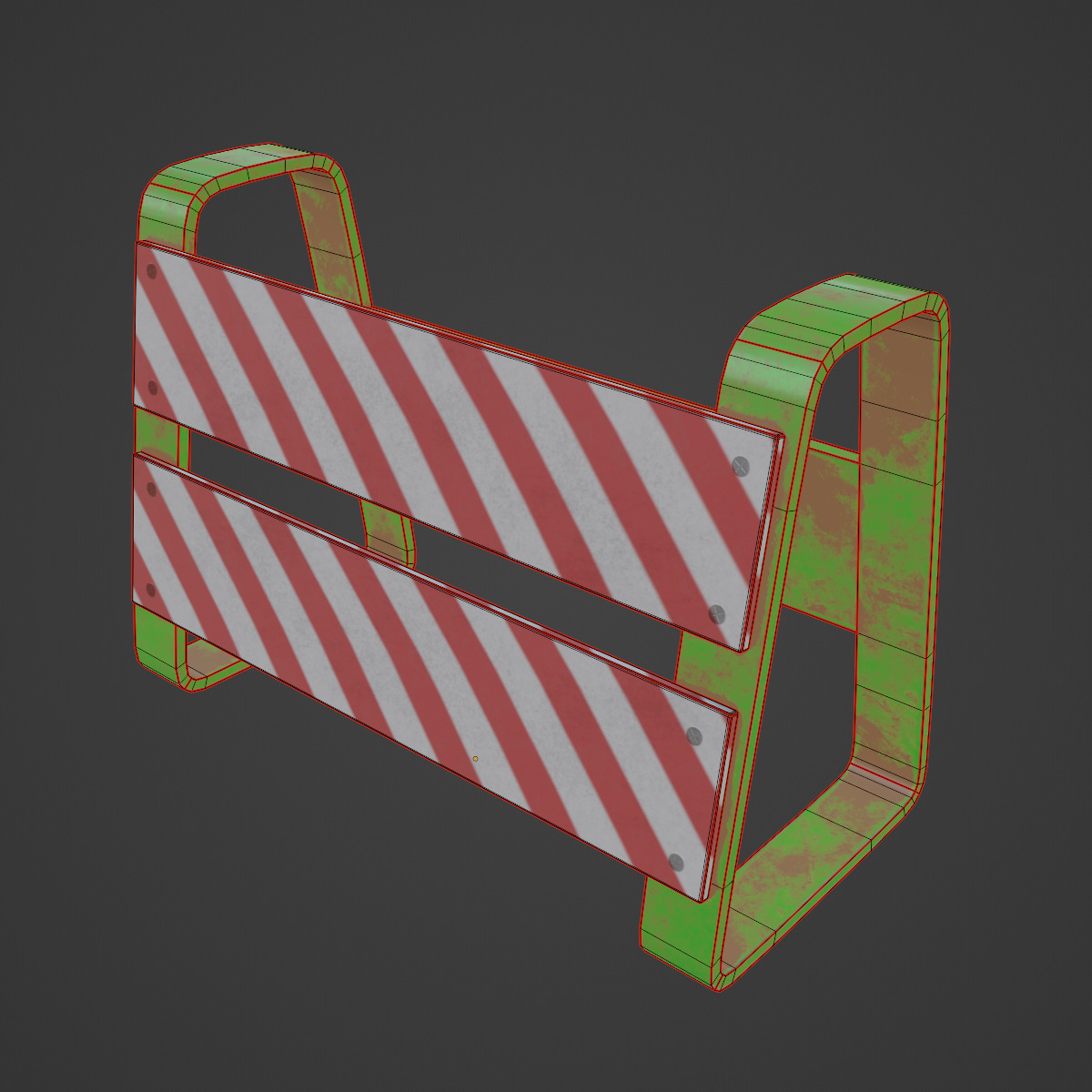 Traffic Barricade 03 Low-poly 3D model_7
