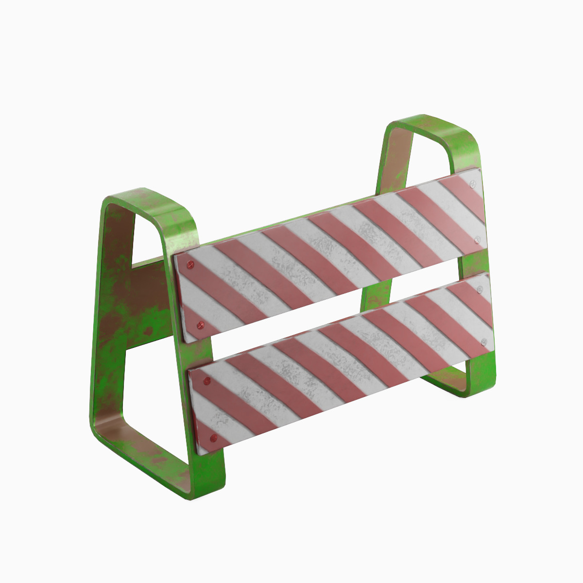 Traffic Barricade 03 Low-poly 3D model_4