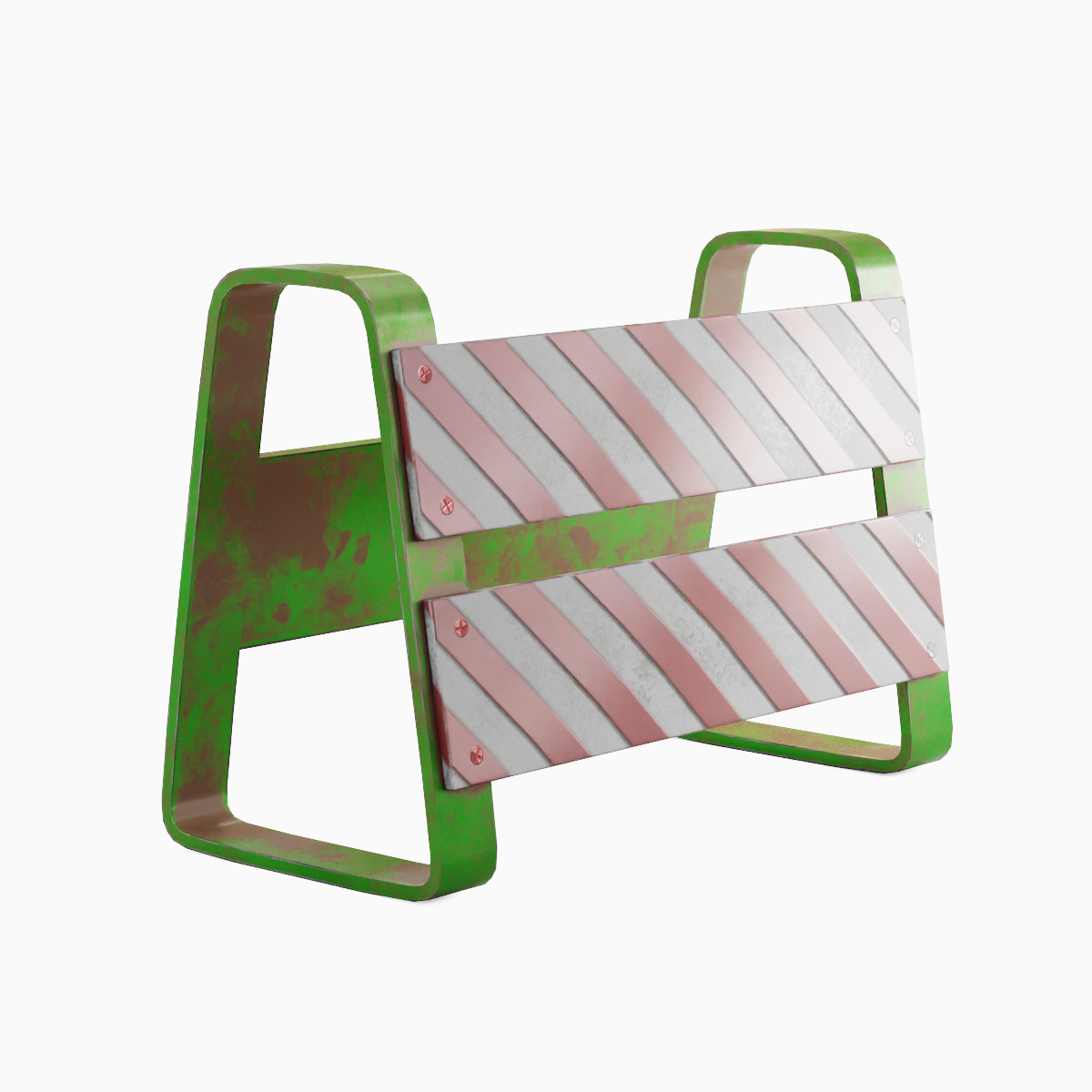 Traffic Barricade 03 Low-poly 3D model_2