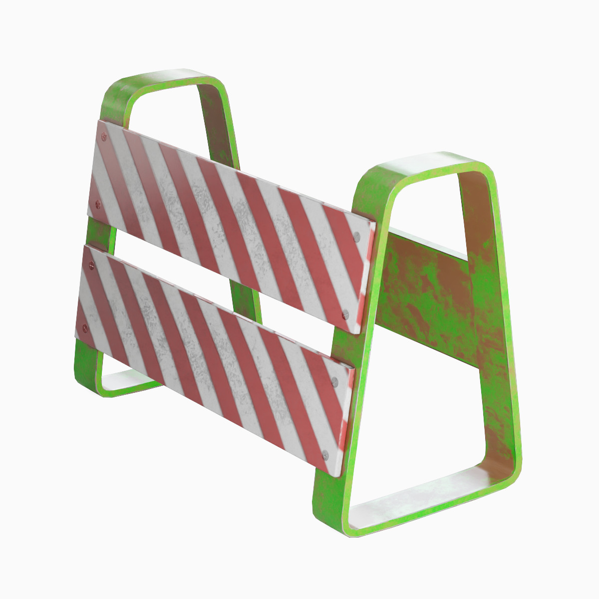 Traffic Barricade 03 Low-poly 3D model_5