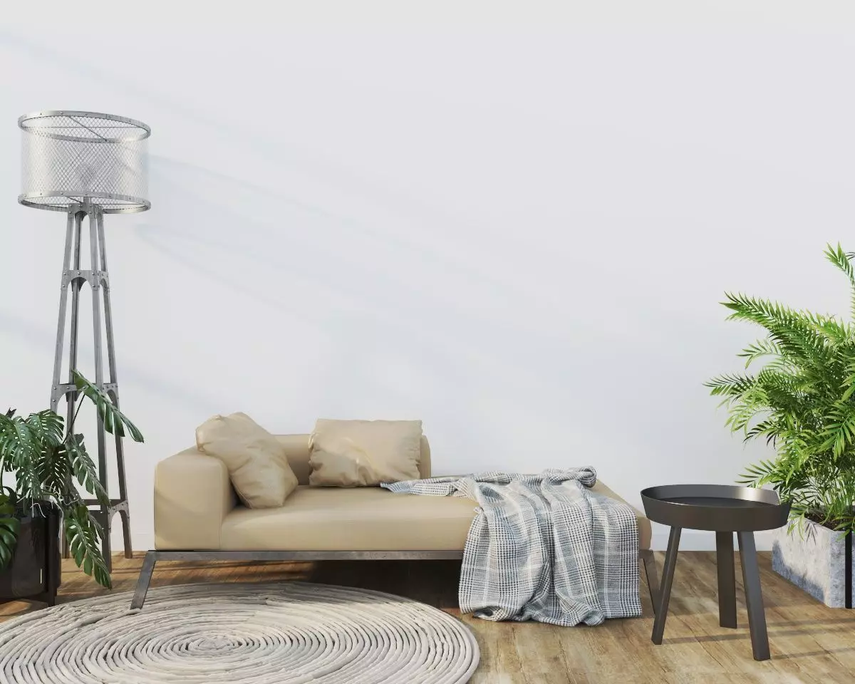 Interior Living room - cozy and warm 3D model_0