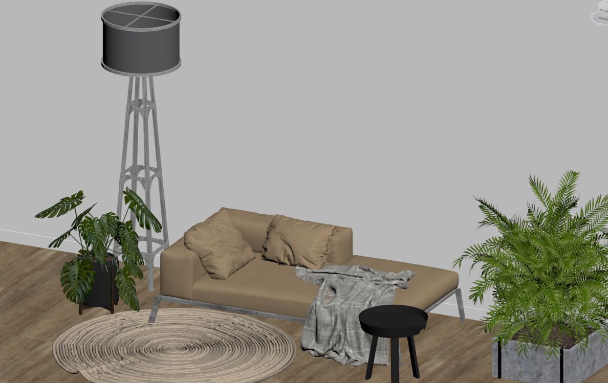 Interior Living room - cozy and warm 3D model_2