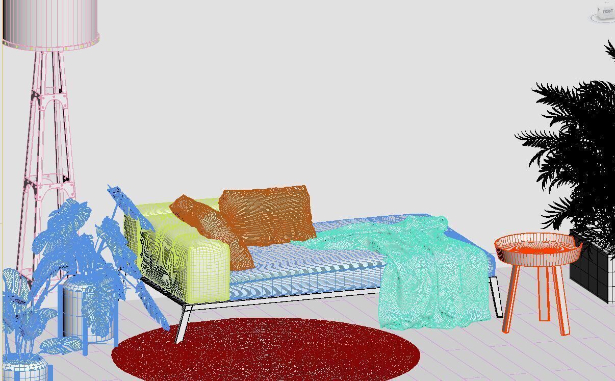 Interior Living room - cozy and warm 3D model_4