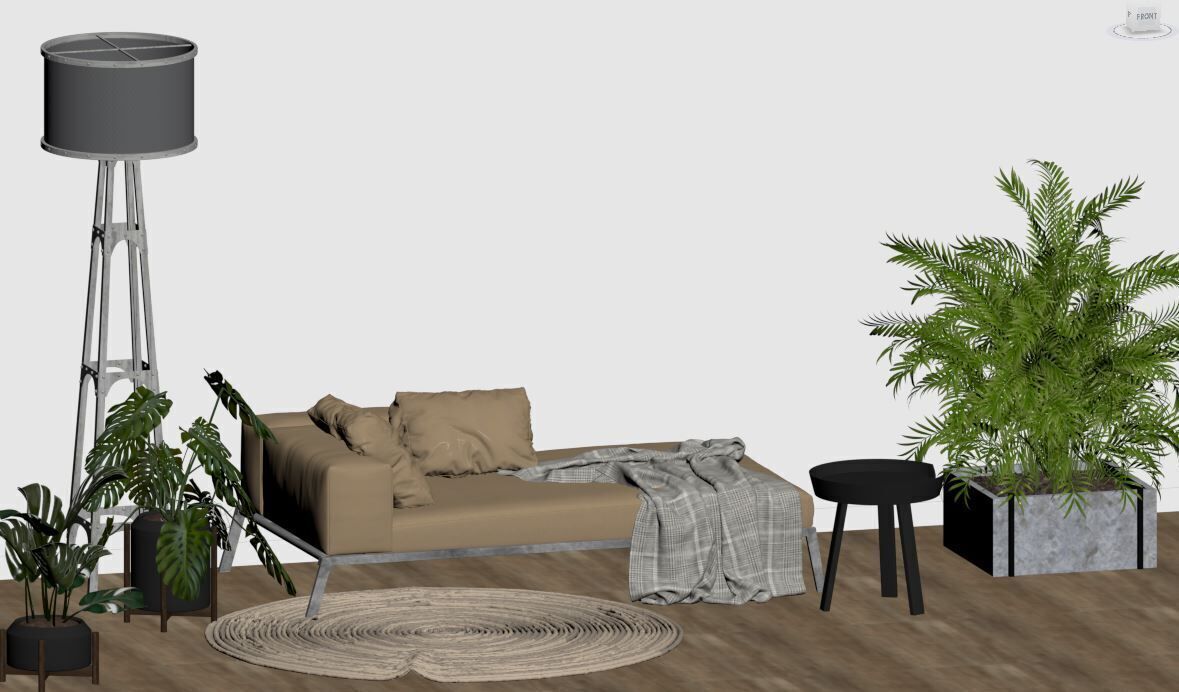 Interior Living room - cozy and warm 3D model_3