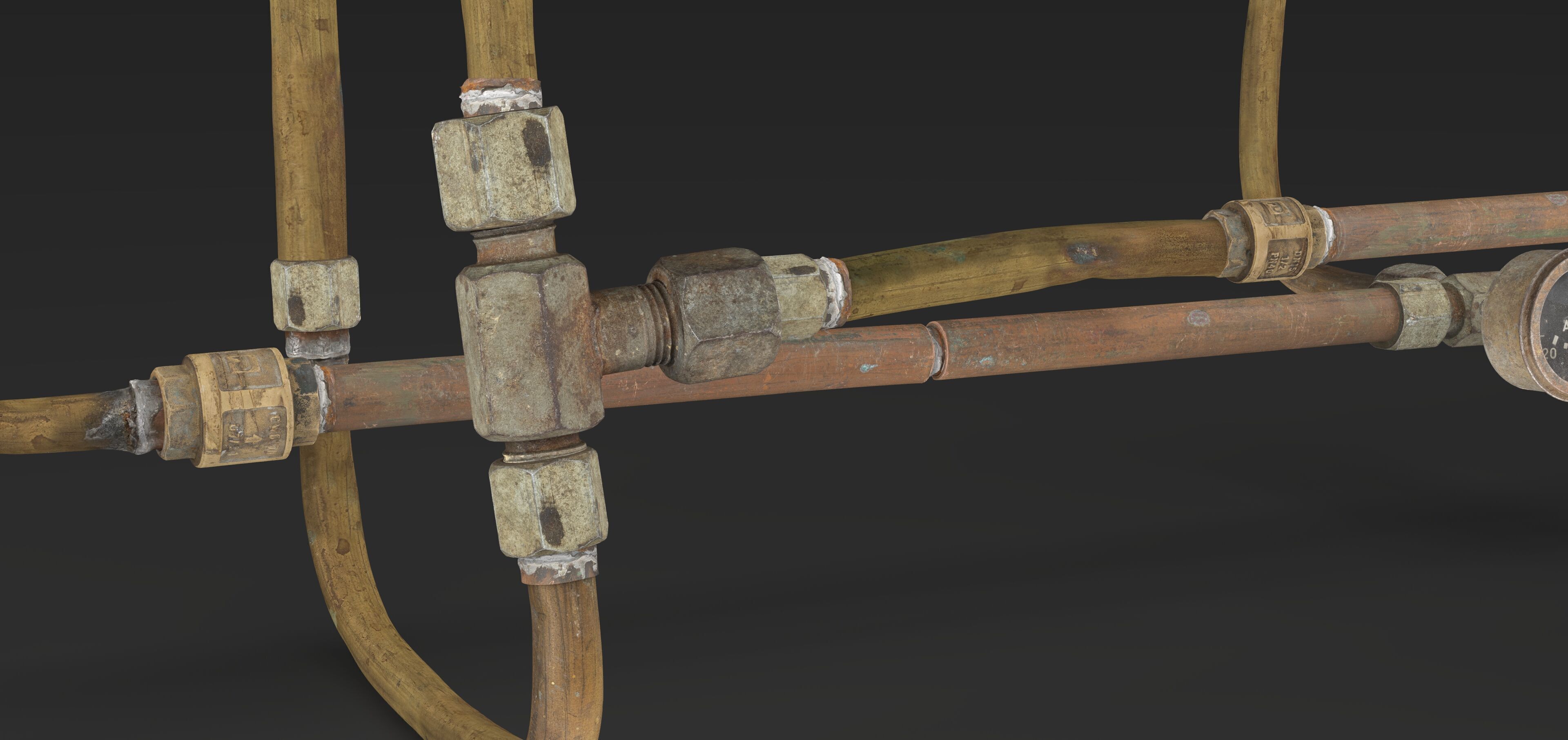 Pipes System Low-poly 3D model_13