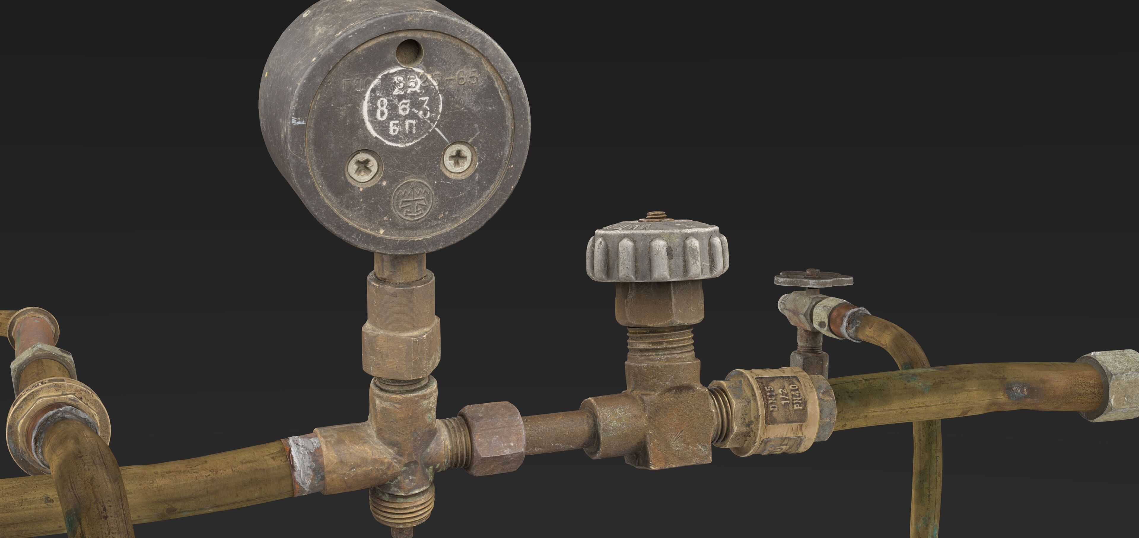 Pipes System Low-poly 3D model_6