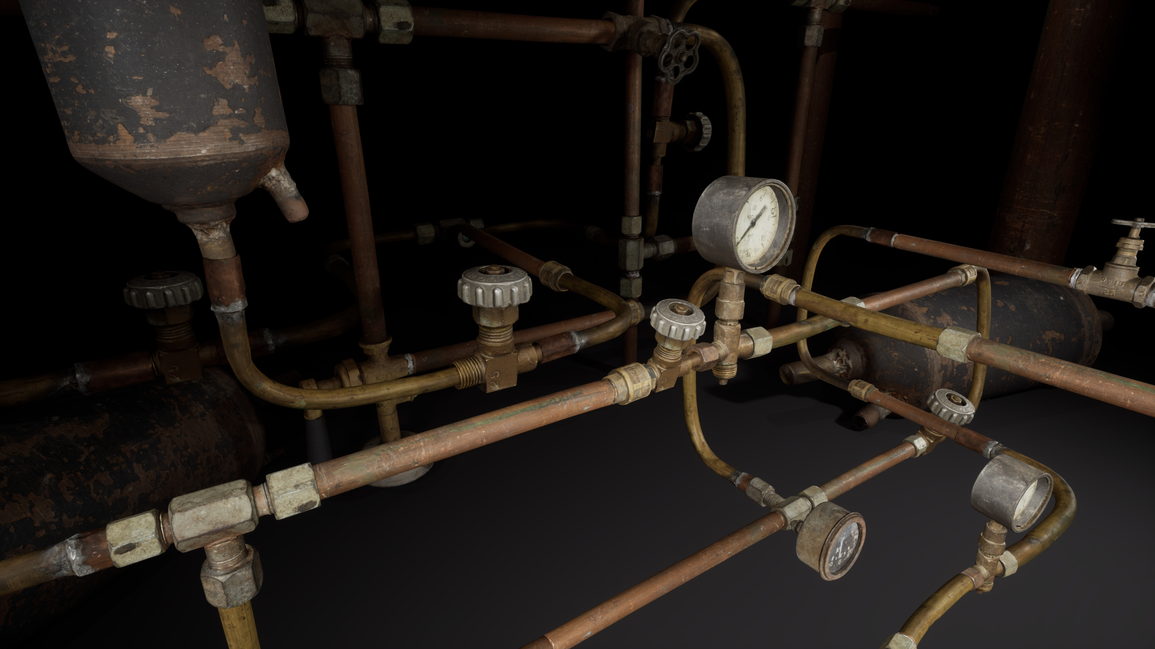 Pipes System Low-poly 3D model_5