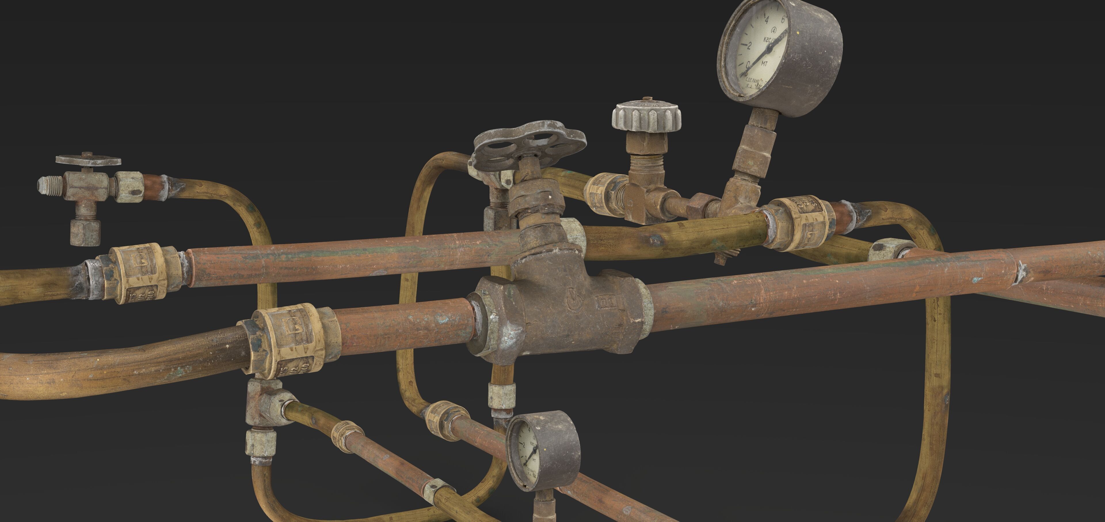 Pipes System Low-poly 3D model_9