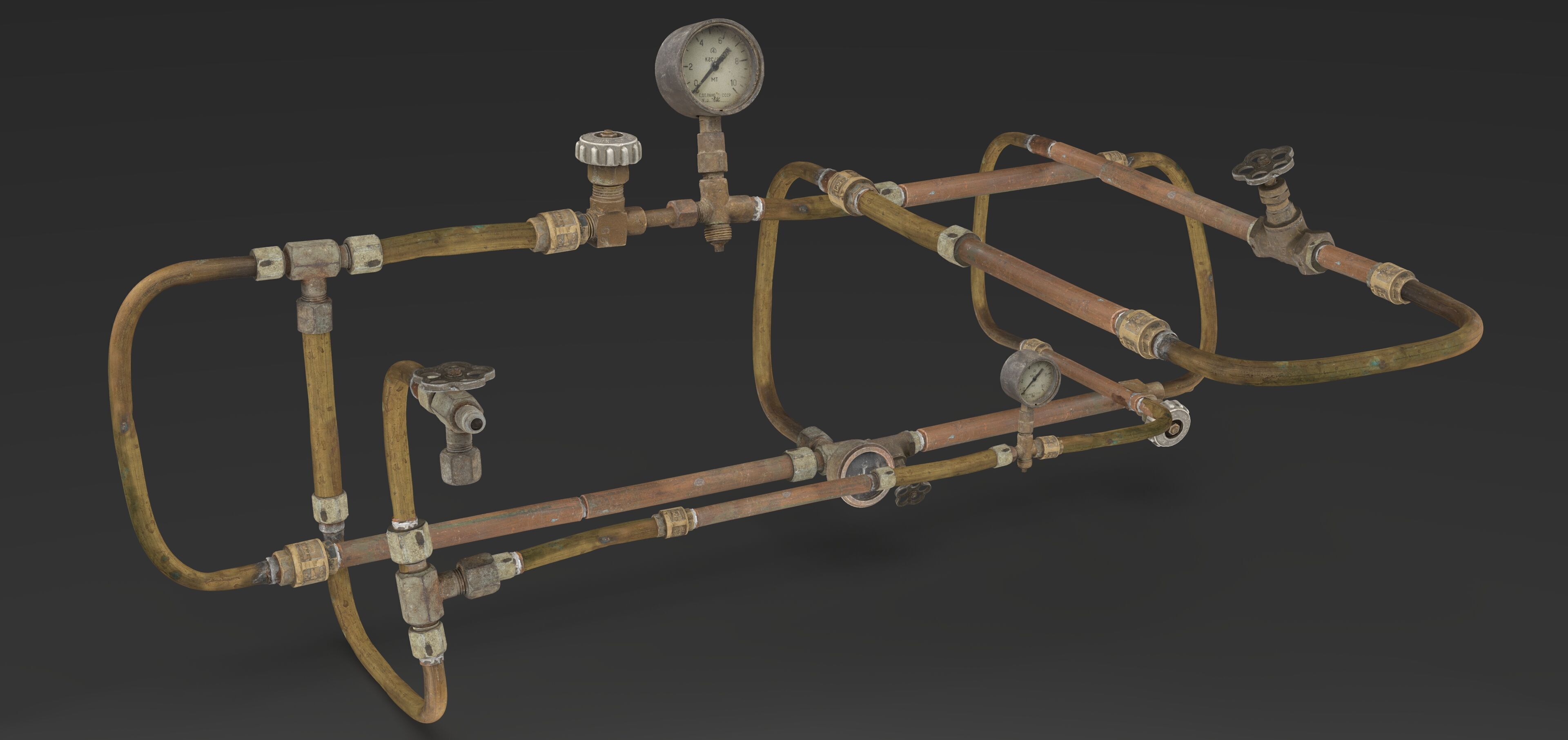 Pipes System Low-poly 3D model_2