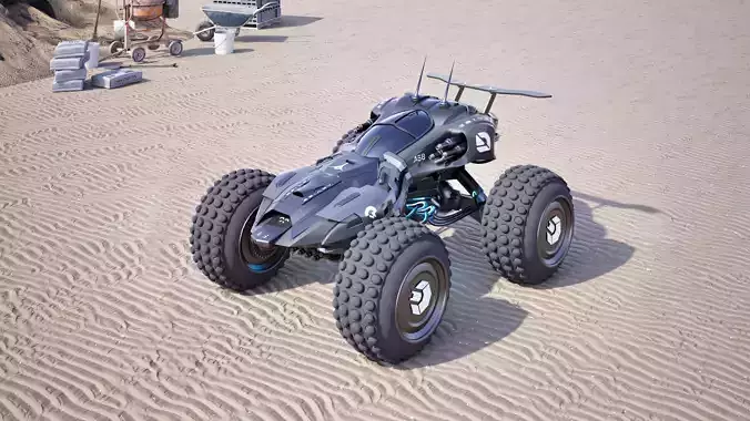 sci fi battle vehicle 3D model