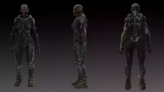 Crysis Nanosuit Female Version3D Model High-Quality Rigged