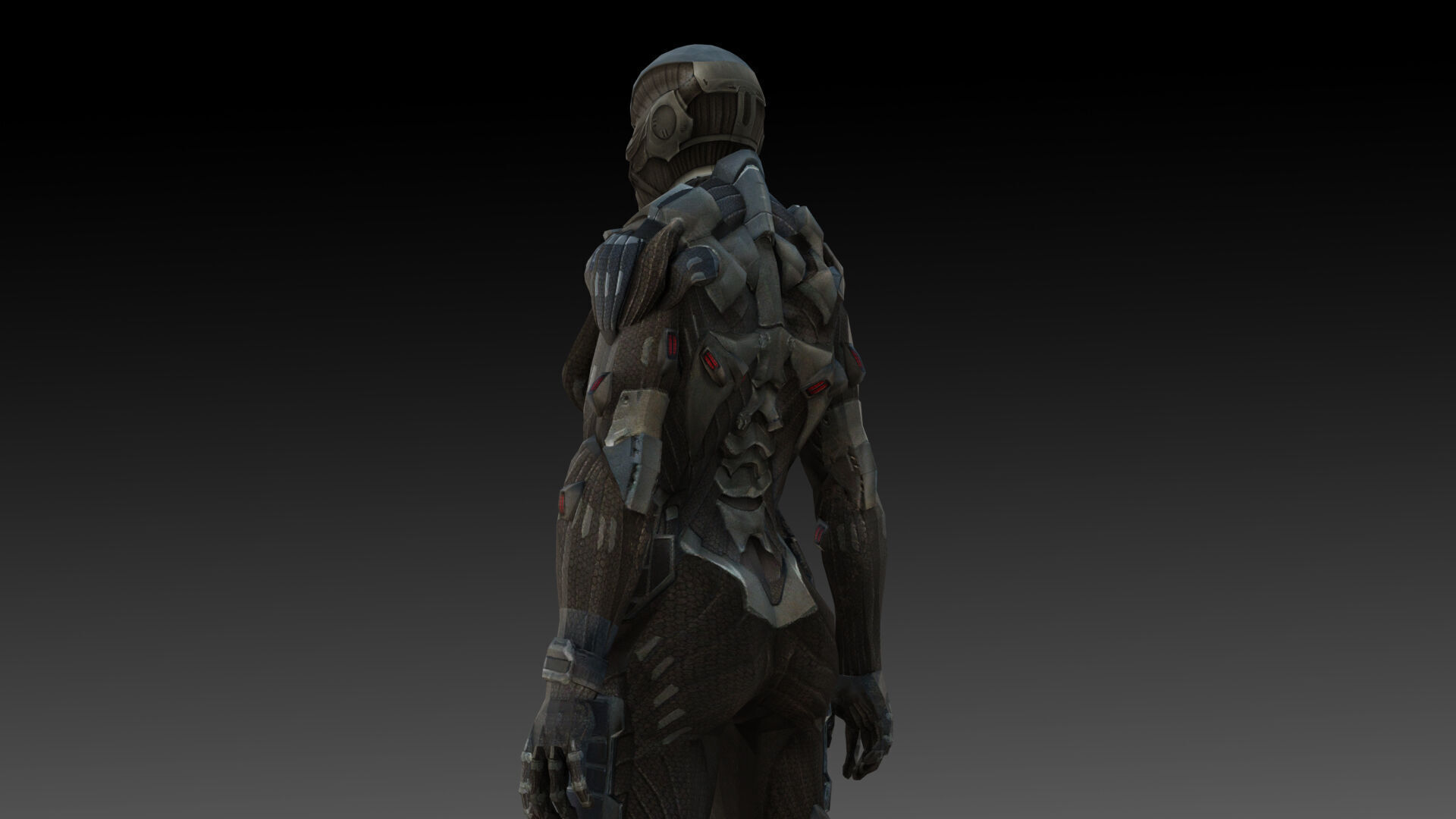 Crysis Nanosuit Female Version3D Model High-Quality Rigged Low-poly 3D model_2