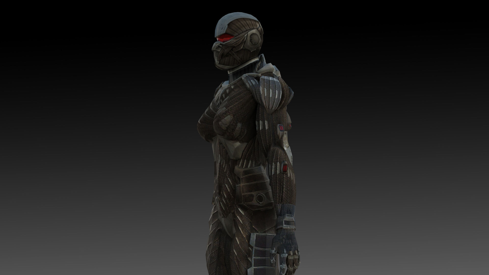 Crysis Nanosuit Female Version3D Model High-Quality Rigged Low-poly 3D model_13