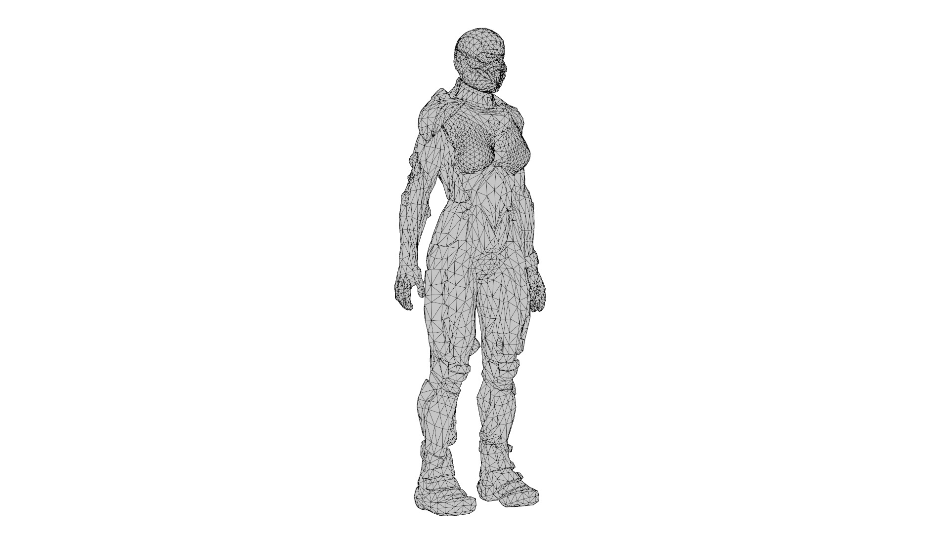 Crysis Nanosuit Female Version3D Model High-Quality Rigged Low-poly 3D model_16