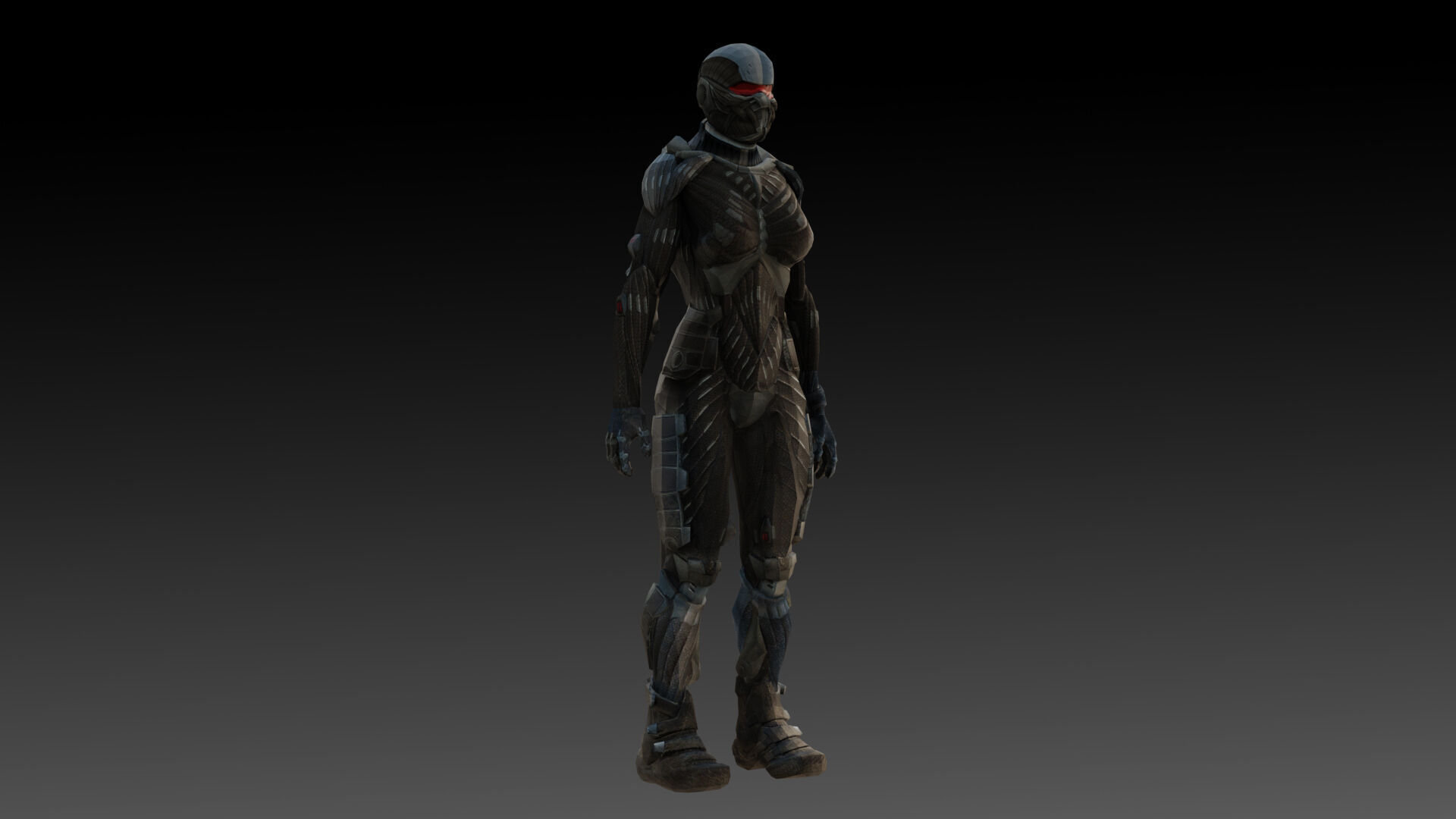 Crysis Nanosuit Female Version3D Model High-Quality Rigged Low-poly 3D model_4