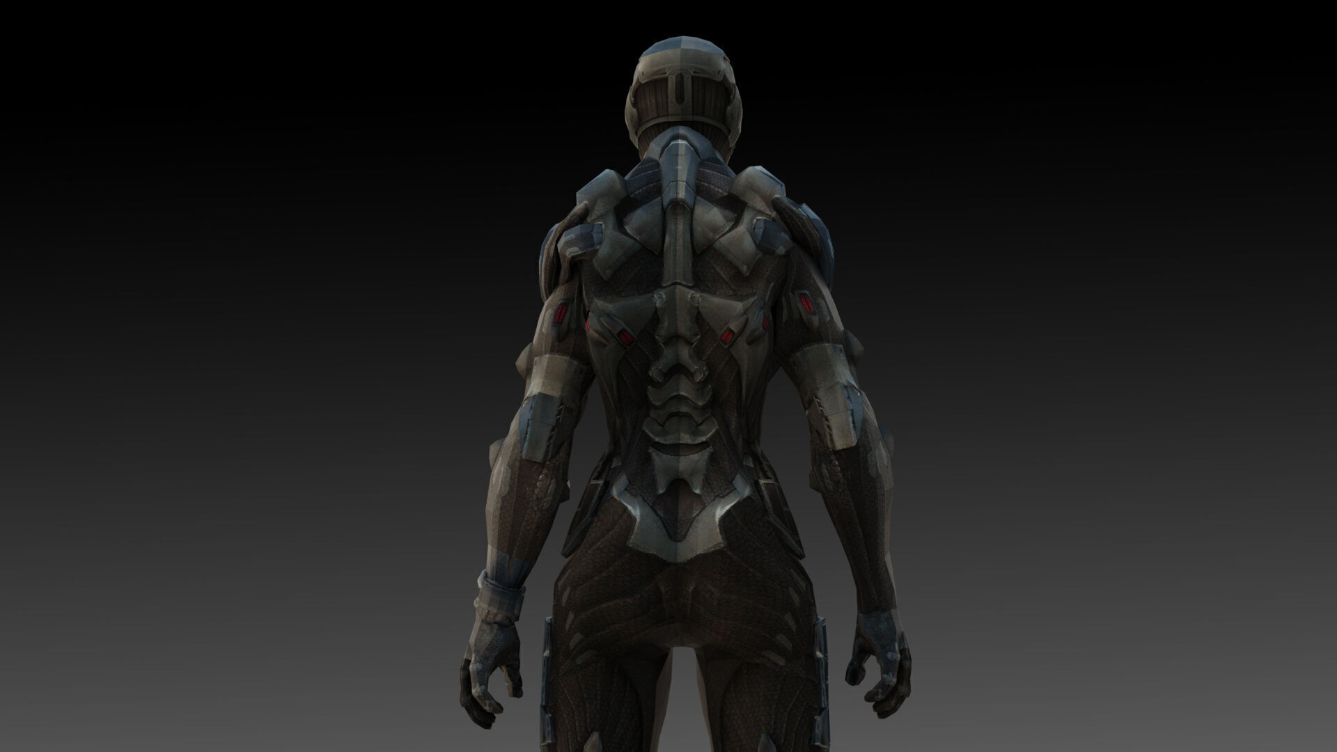 Crysis Nanosuit Female Version3D Model High-Quality Rigged Low-poly 3D model_6