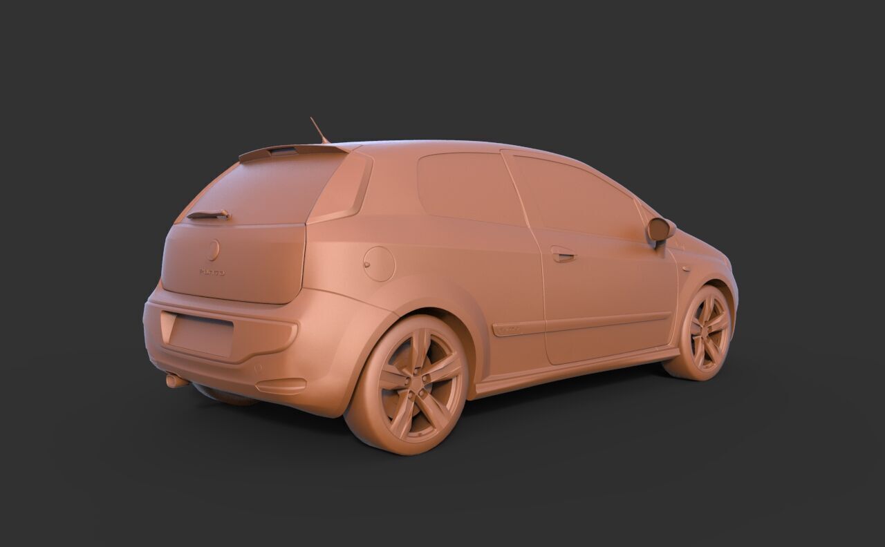 Fiat Punto 3D print model_4
