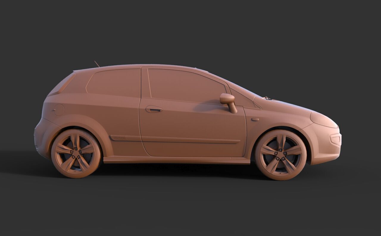 Fiat Punto 3D print model_3
