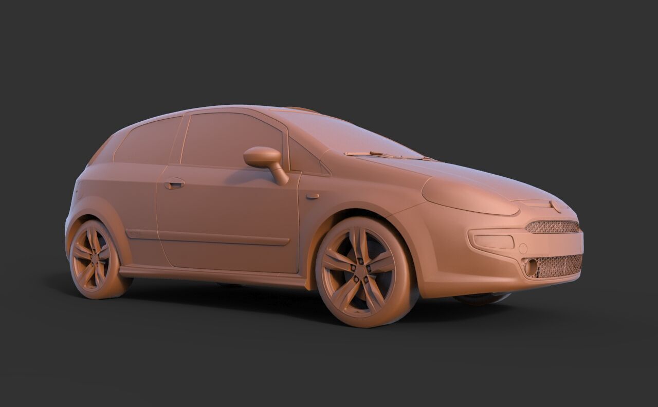 Fiat Punto 3D print model_2