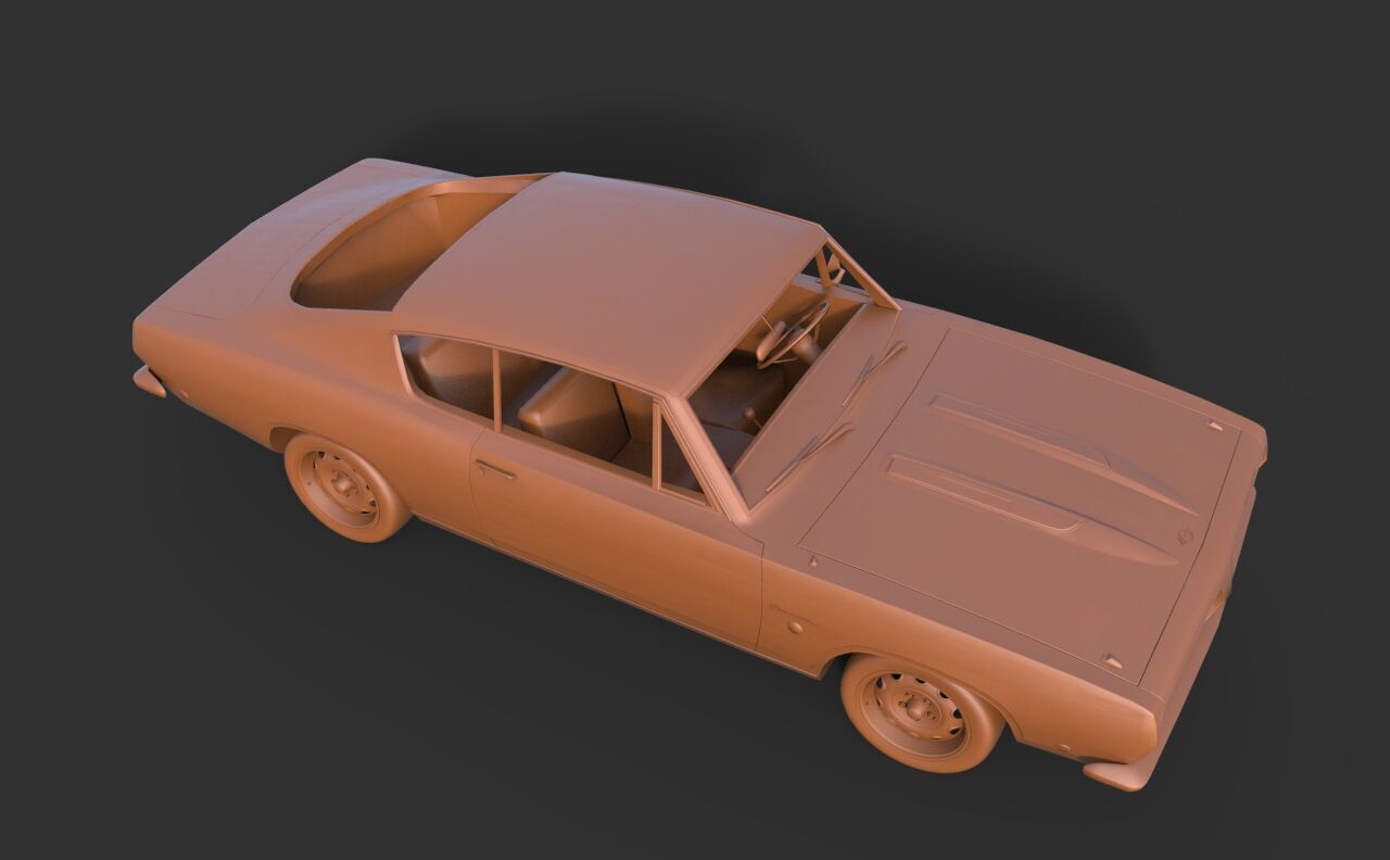 Plymouth Barracuda 1968 3D print model_6