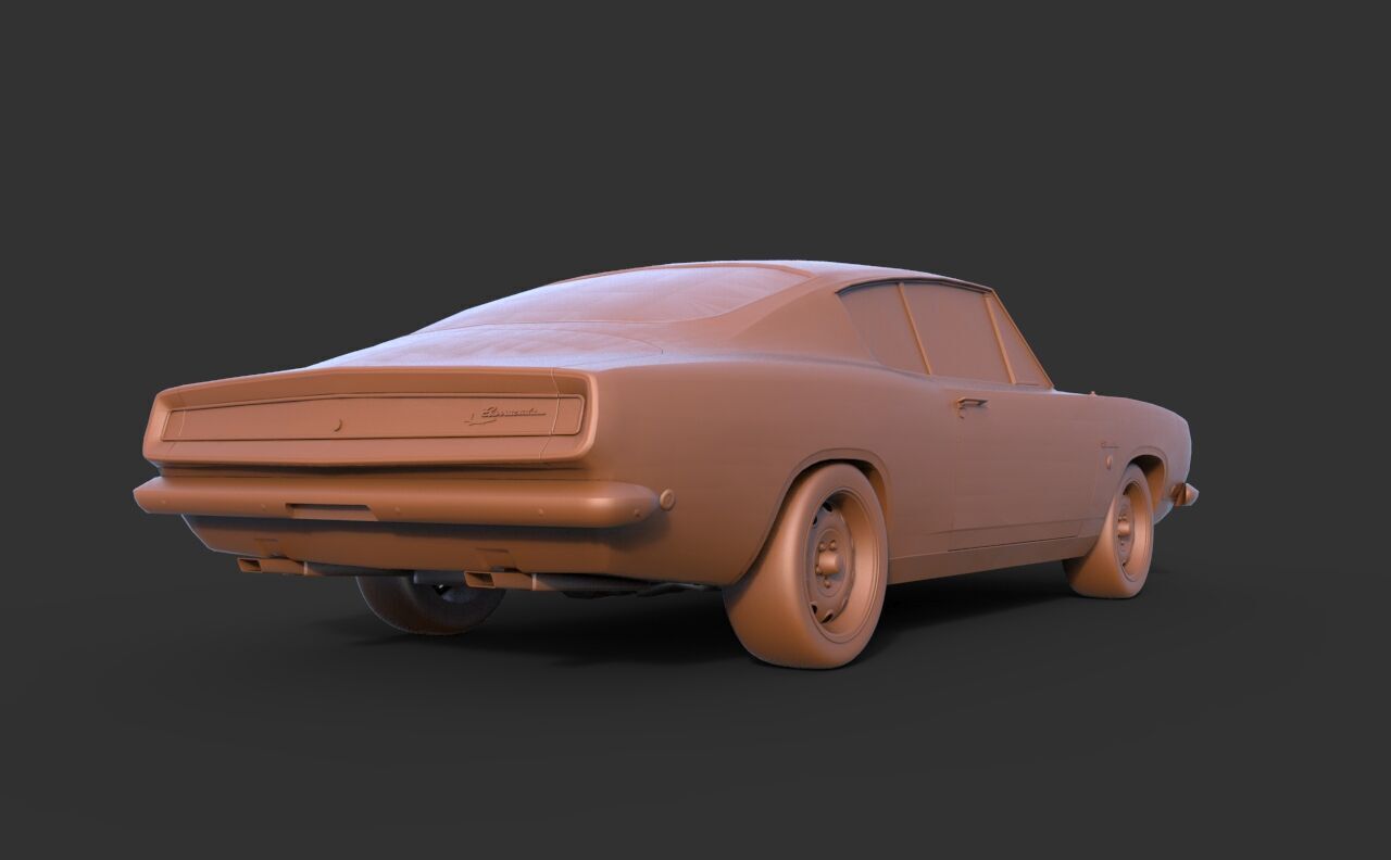 Plymouth Barracuda 1968 3D print model_4