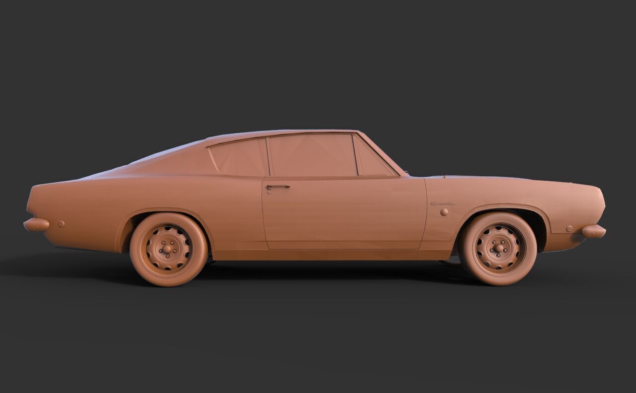 Plymouth Barracuda 1968 3D print model_3