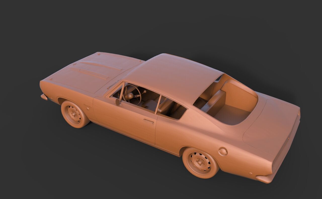 Plymouth Barracuda 1968 3D print model_5