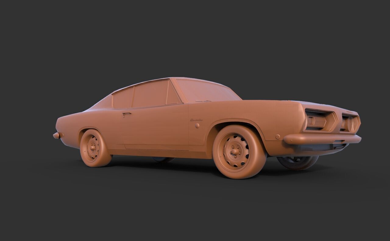 Plymouth Barracuda 1968 3D print model_2