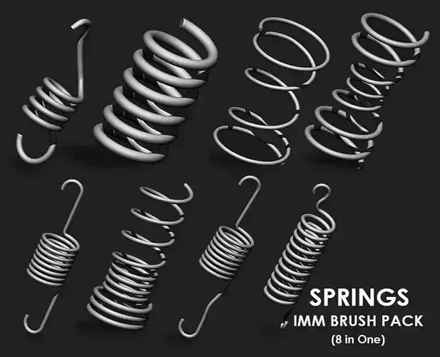 Springs IMM Brush Pack 8 in One 3D model