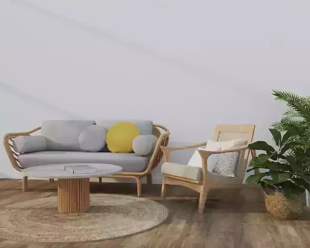 Interior Living room warm scene