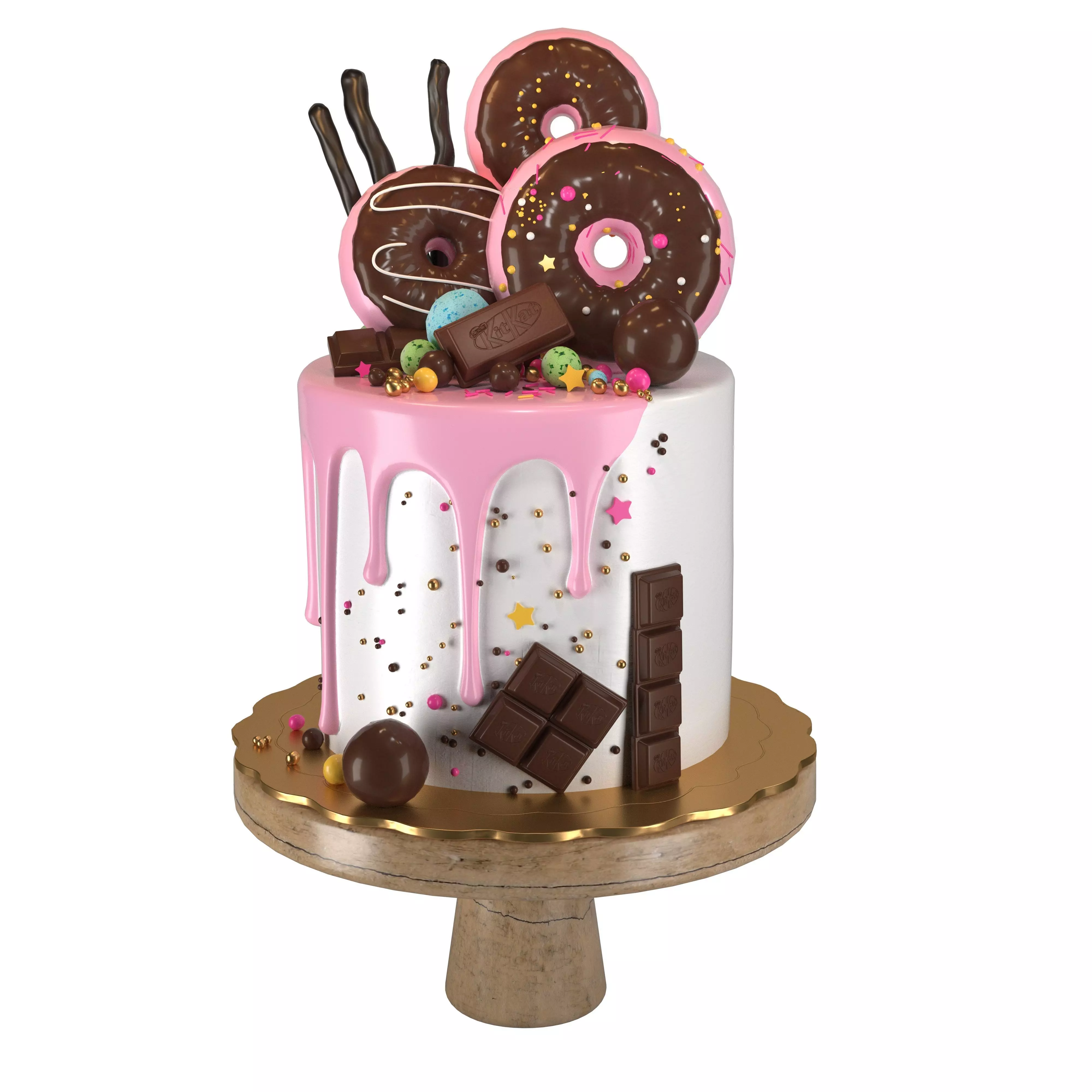 Birthday Cake Donut 3D model