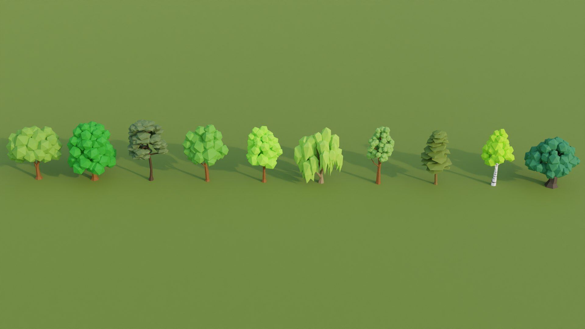 Low Poly Stylized Tree Pack 3 Low-poly 3D model_2