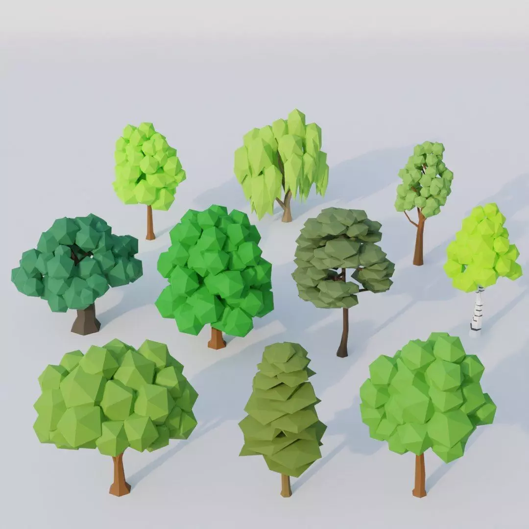 Low Poly Stylized Tree Pack 3 Low-poly 3D model_0