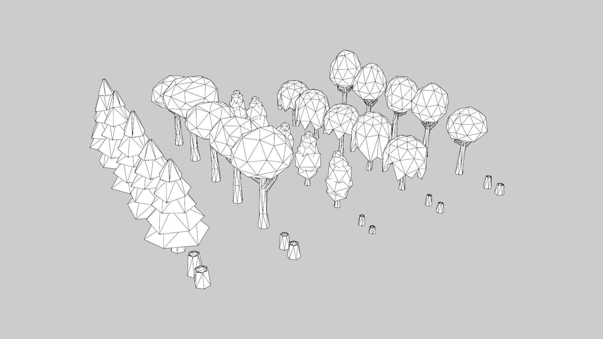 Low Poly Stylized Tree Pack 2 Low-poly 3D model_7