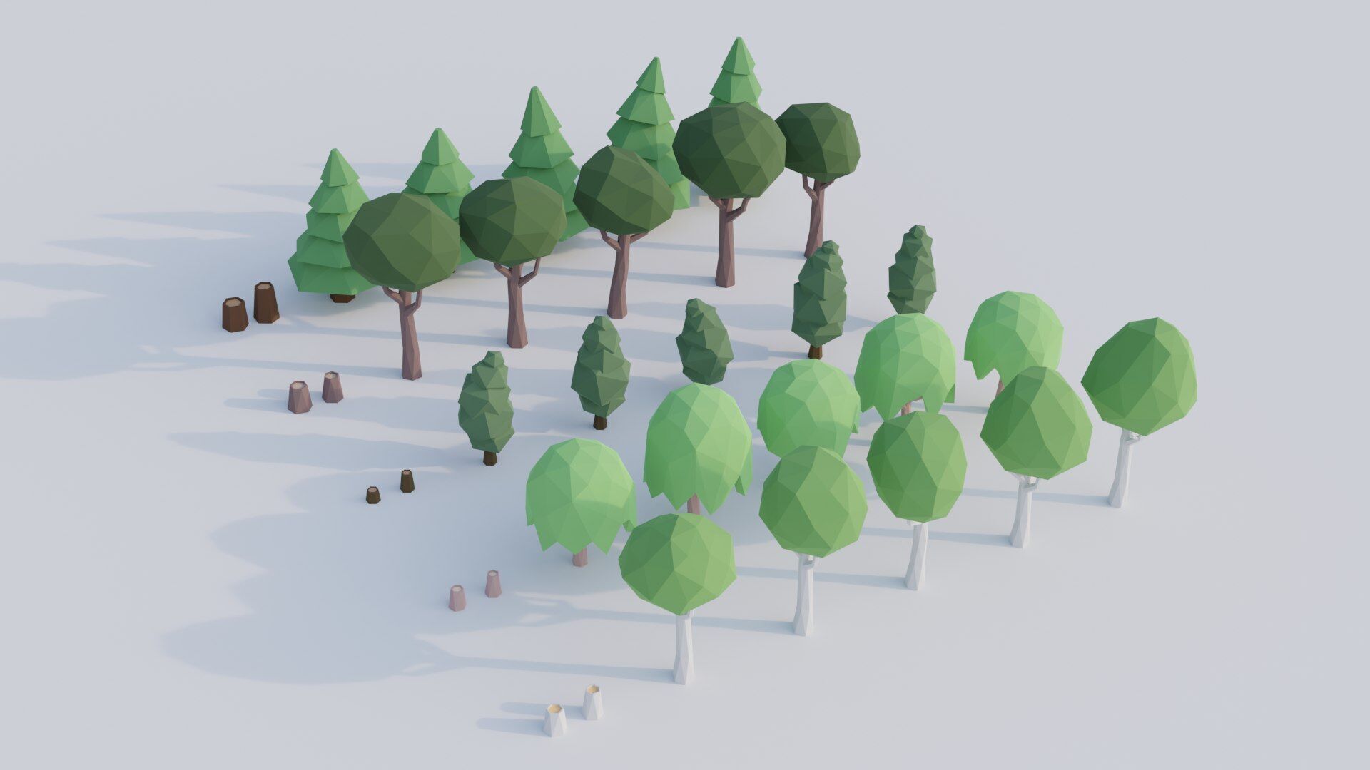 Low Poly Stylized Tree Pack 2 Low-poly 3D model_1