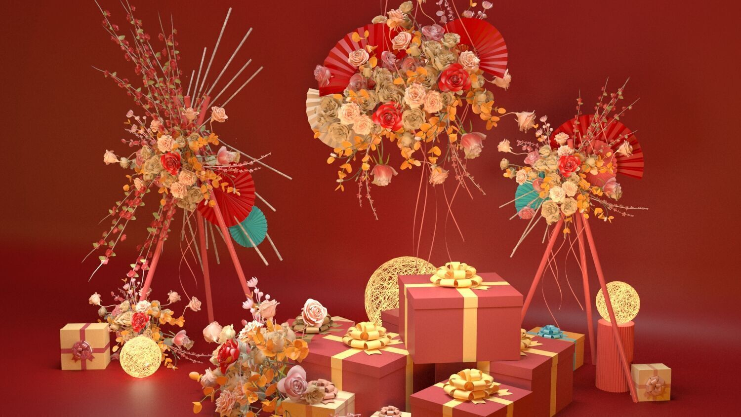 Floristry Fine art display 3D model_5