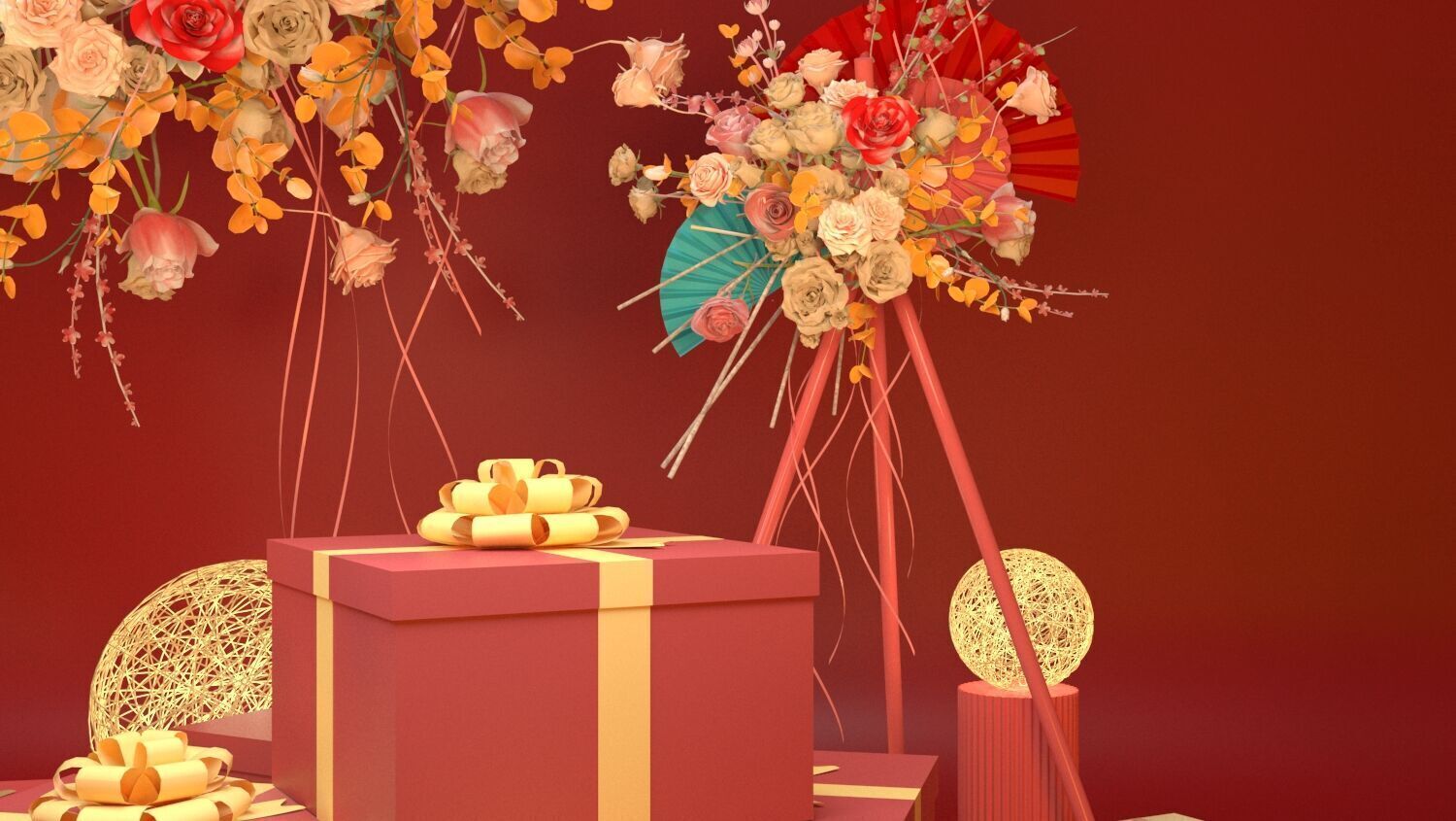 Floristry Fine art display 3D model_2