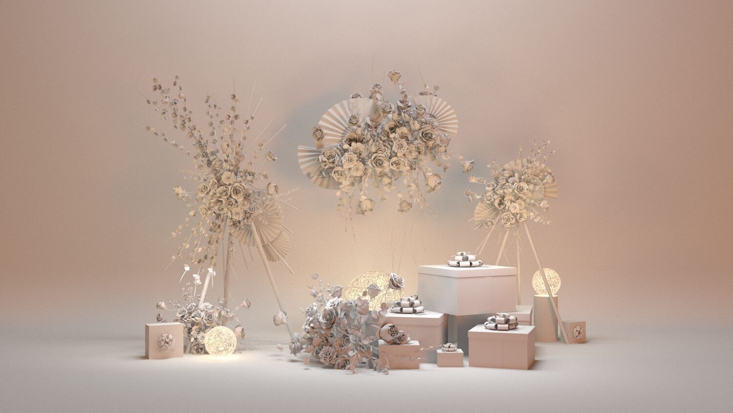 Floristry Fine art display 3D model_6