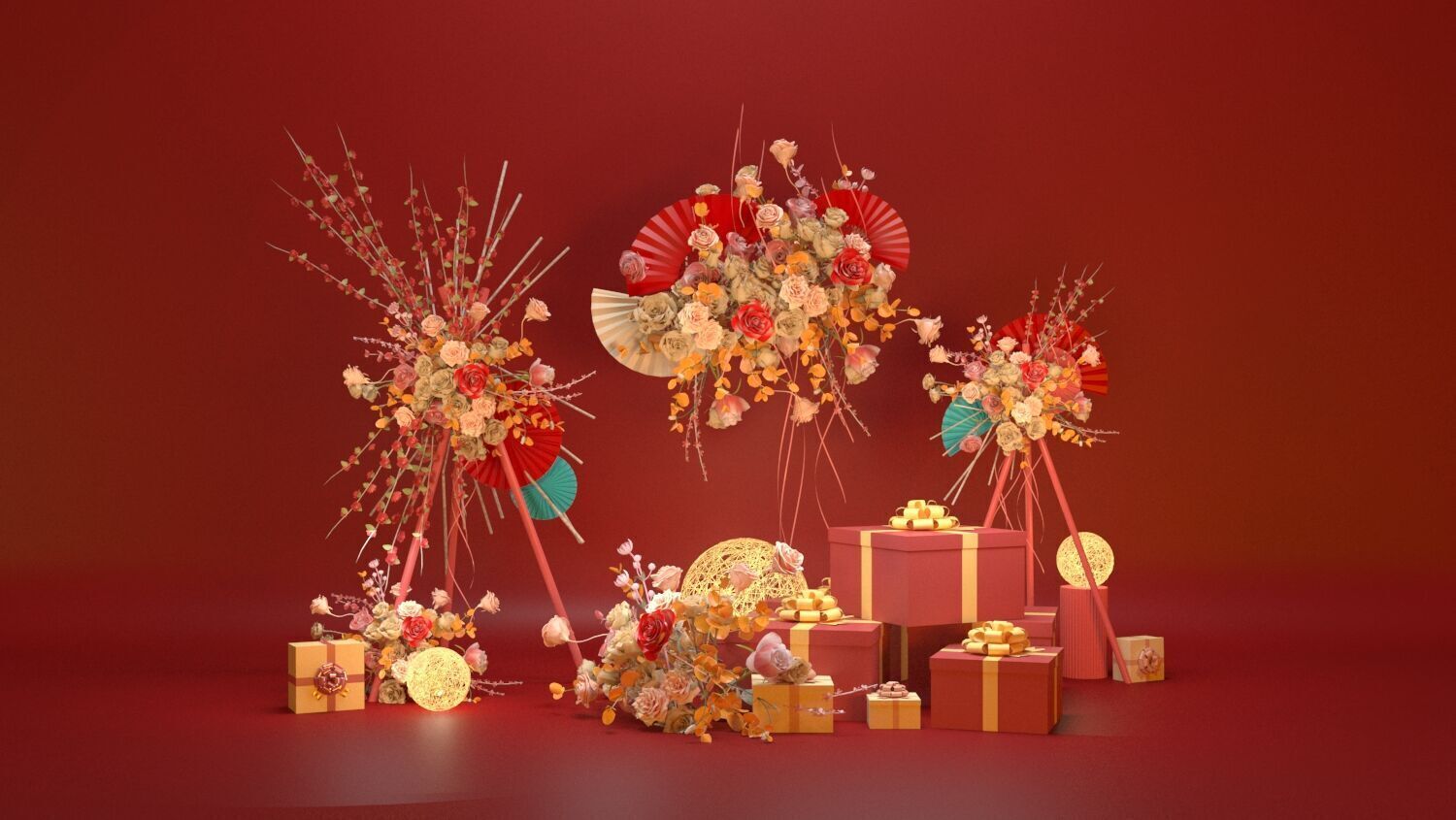 Floristry Fine art display 3D model_12