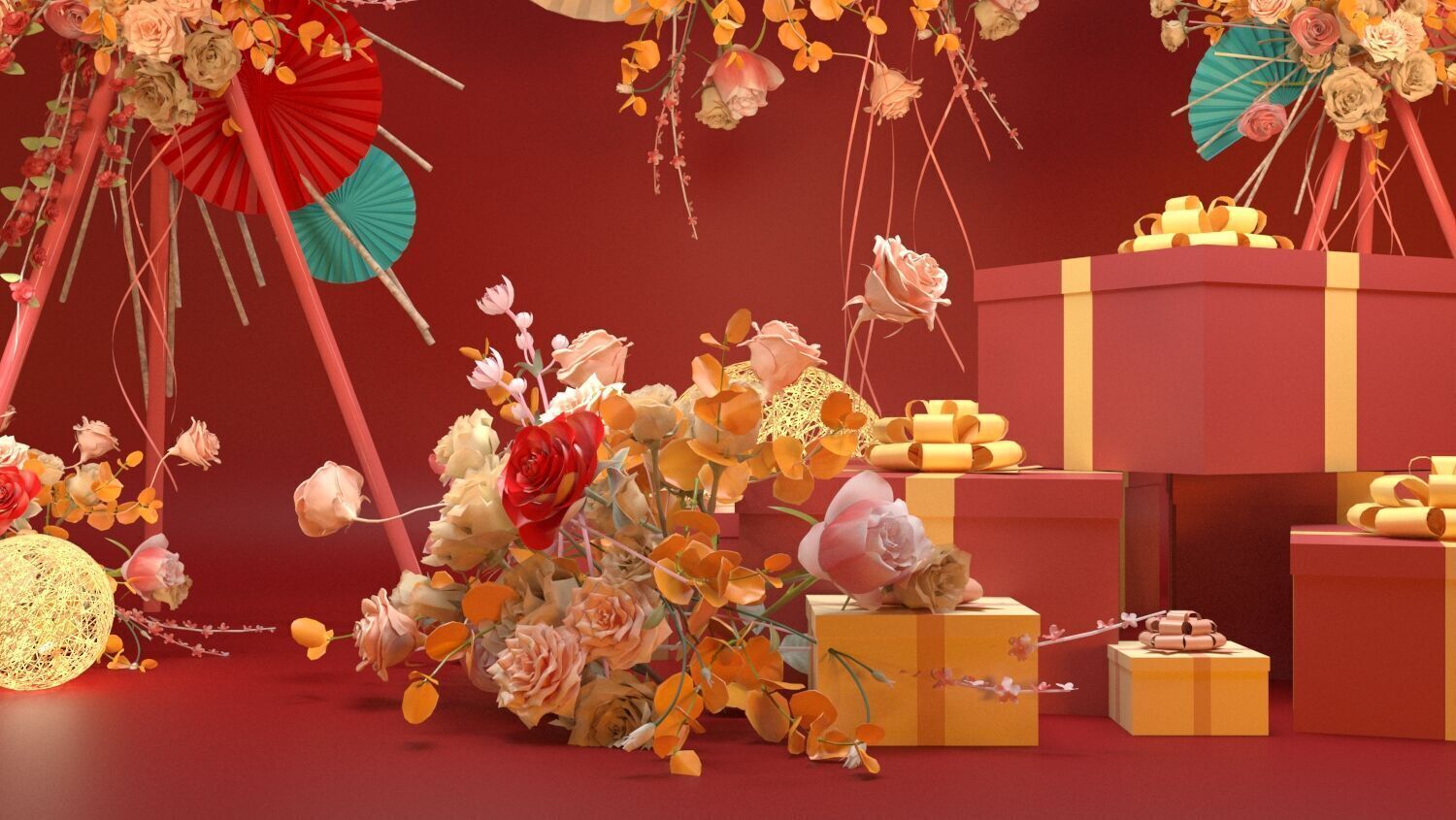 Floristry Fine art display 3D model_4