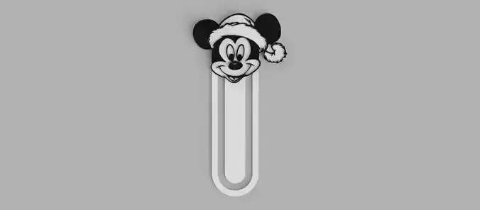 MICKEY MOUSE Head Santa Claus Hat Christmas 2 Bookmark 3D print model